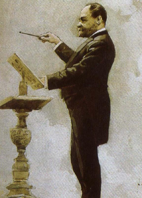 johannes brahms dvorak conducting at the chicago world fair in 1893 oil painting picture
